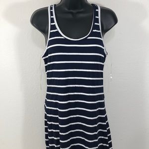 Heart Hips Navy And White Stripe Maxi Dress New